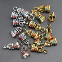 fine trendy zinc alloy crown head pendants end cap queen beads necklace jewelry accessories making gifts findings 5pcs wholesale