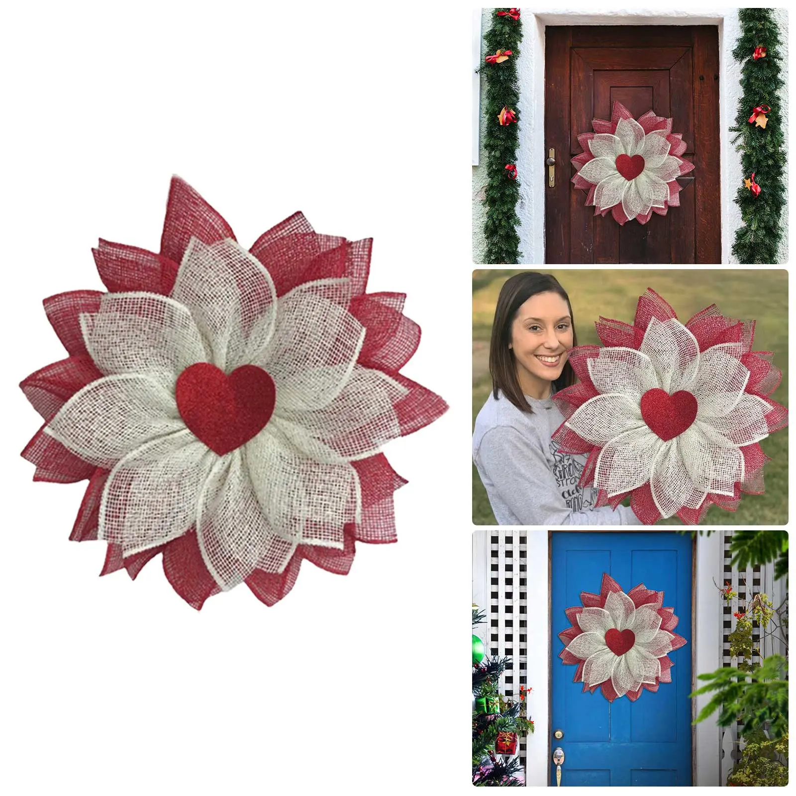 

Valentine's Day Decorative Pearl Wreath Creative Couple Anniversary Day Decoration Love Wall Wreath Kits to Make for Christmas