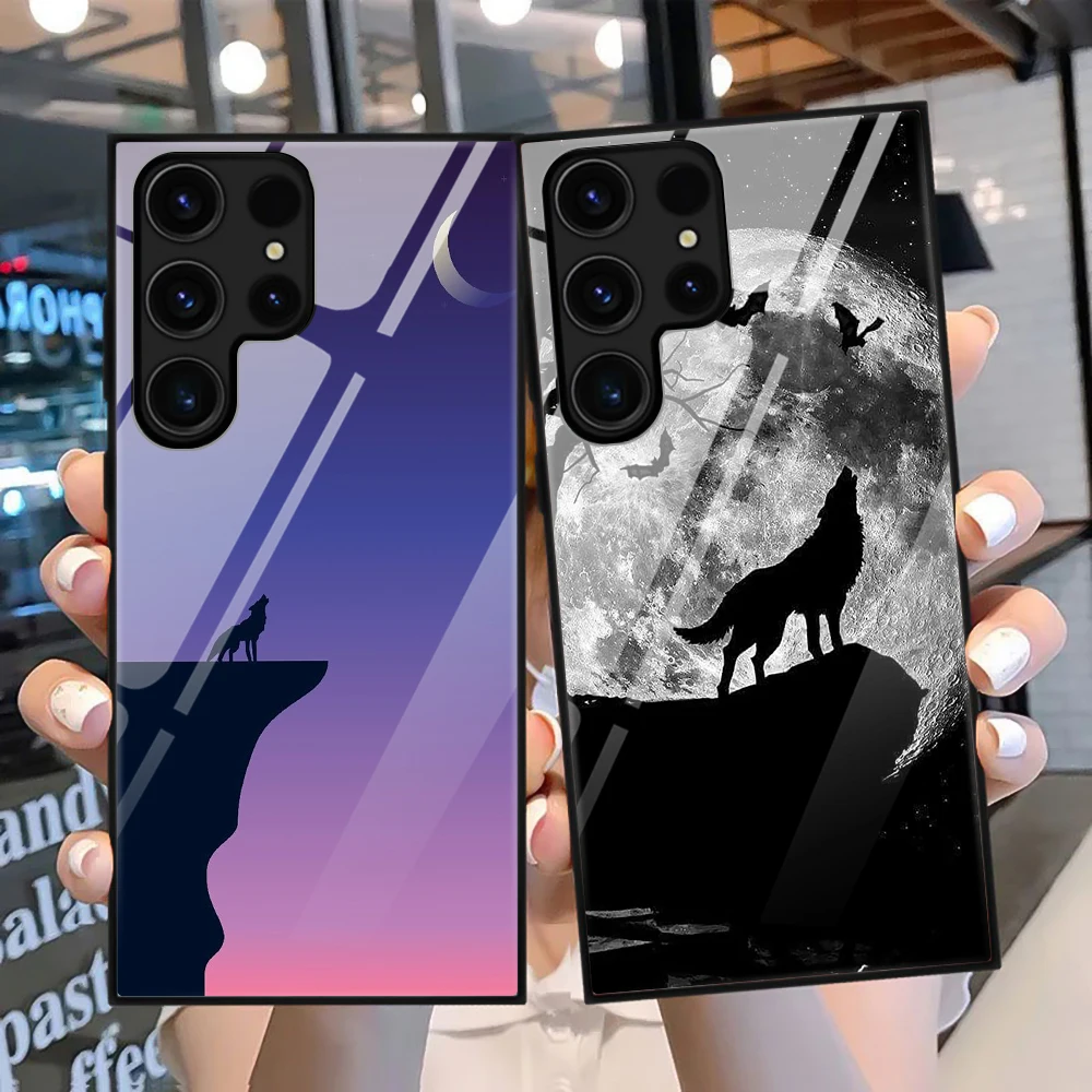 

Wolf Phone Case for Samsung Galaxy S23 S22 S21 S20 Ultra Plus FE S10 Lite Tempered Glass Fundas for Samsung Note 20 10 S10e