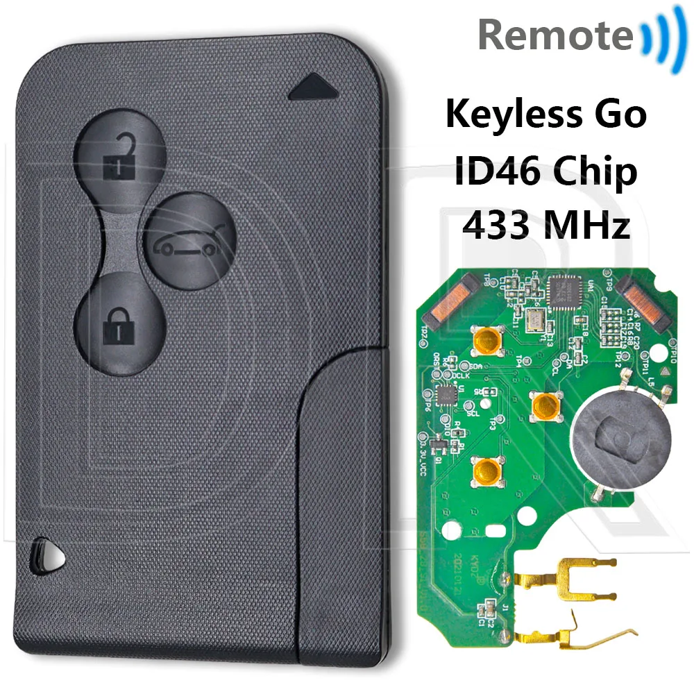 

Отличный чип ID46 Half Smart/KYDZ PCB Keyless Go, ключ дистанционного управления для автомобиля Renault Megane 2 Laguna 2 Grand Scenic 2 2003-2008
