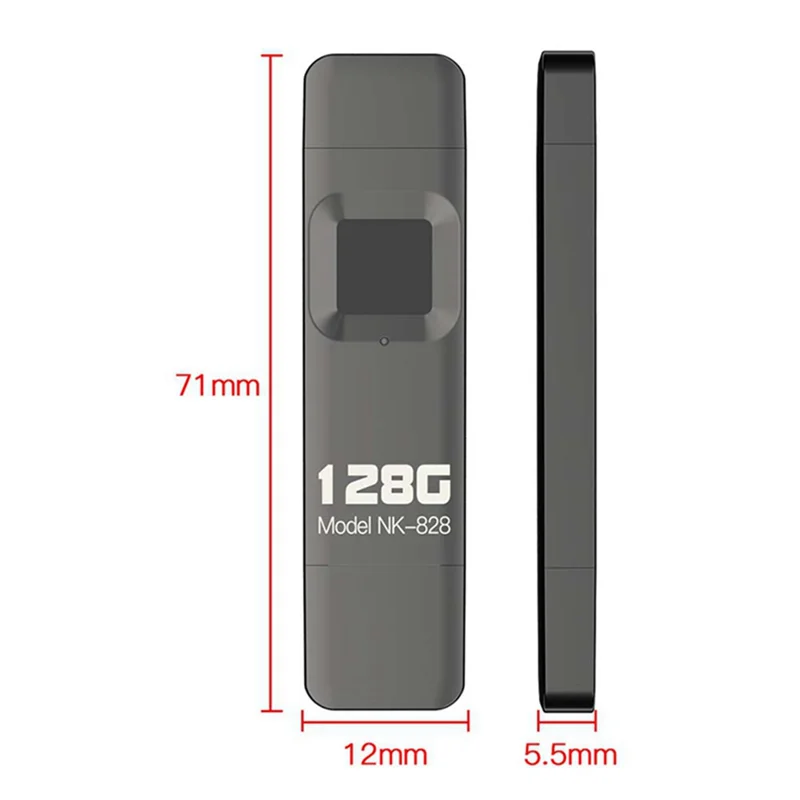 Фото 【BAAZ Fast 】 U-диск с шифрованием отпечатков пальцев, мобильный телефон, компьютер, высокоскоростная флэш-память двойного назначения, 128 г для / №3