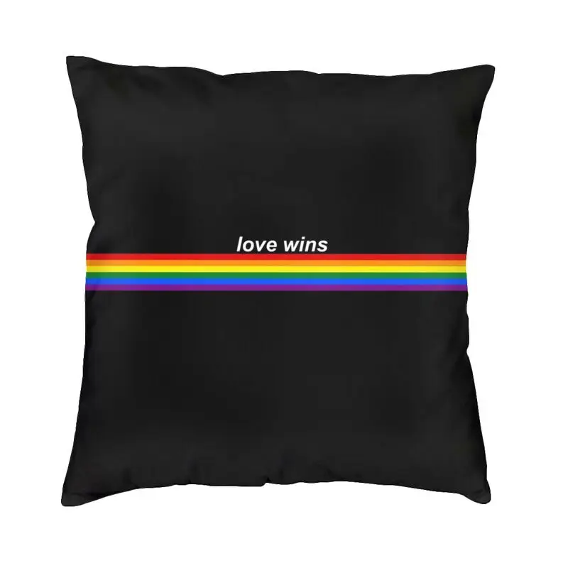 

Love Wins Pride Stripe Pillow Case 45x45cm for Living Room GLBT LGBT Gay Lesbian Pride Flag Modern Cushion Cover Soft Pillowcase
