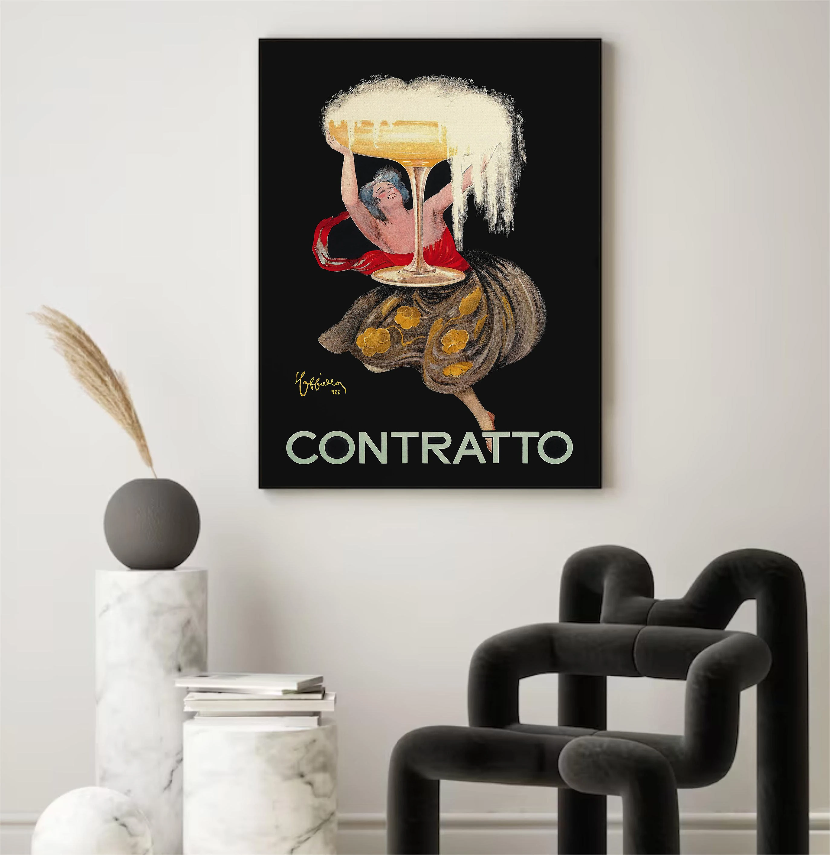 Винтажный постер с изображением пищи напитков шампанского красного вина Absinthe