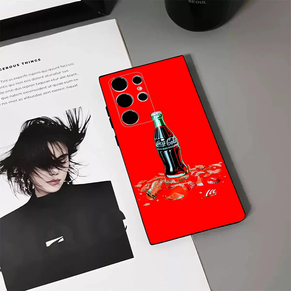 Чехол для телефона C- Coca-S Cola-S Samsung S24 23 22 30 21 10 9 Ultra Plus Lite FE 5G черный мягкий чехол