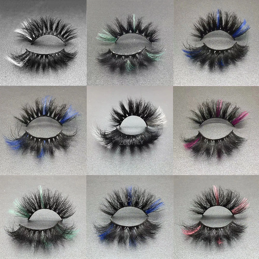 Красные синие фиолетовые Розовые Смешанные 3D норковые цветные ресницы Омбре
