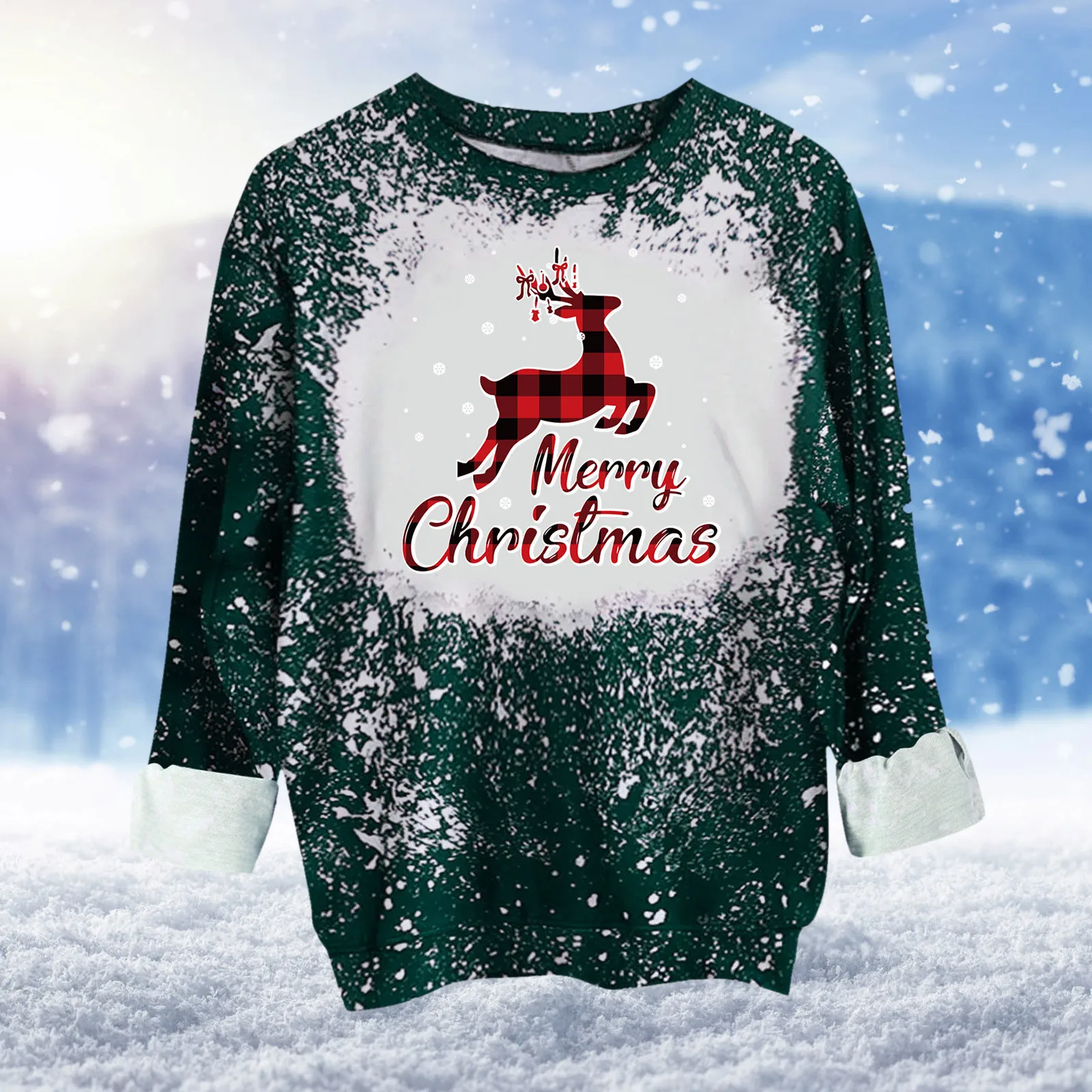 

Men's Winter Fashion Warm Print Long-sleeved Sweatshirt Casual Blouse Pullover Tie Dyed Sweatshirts Men Sweatshirt Men Light