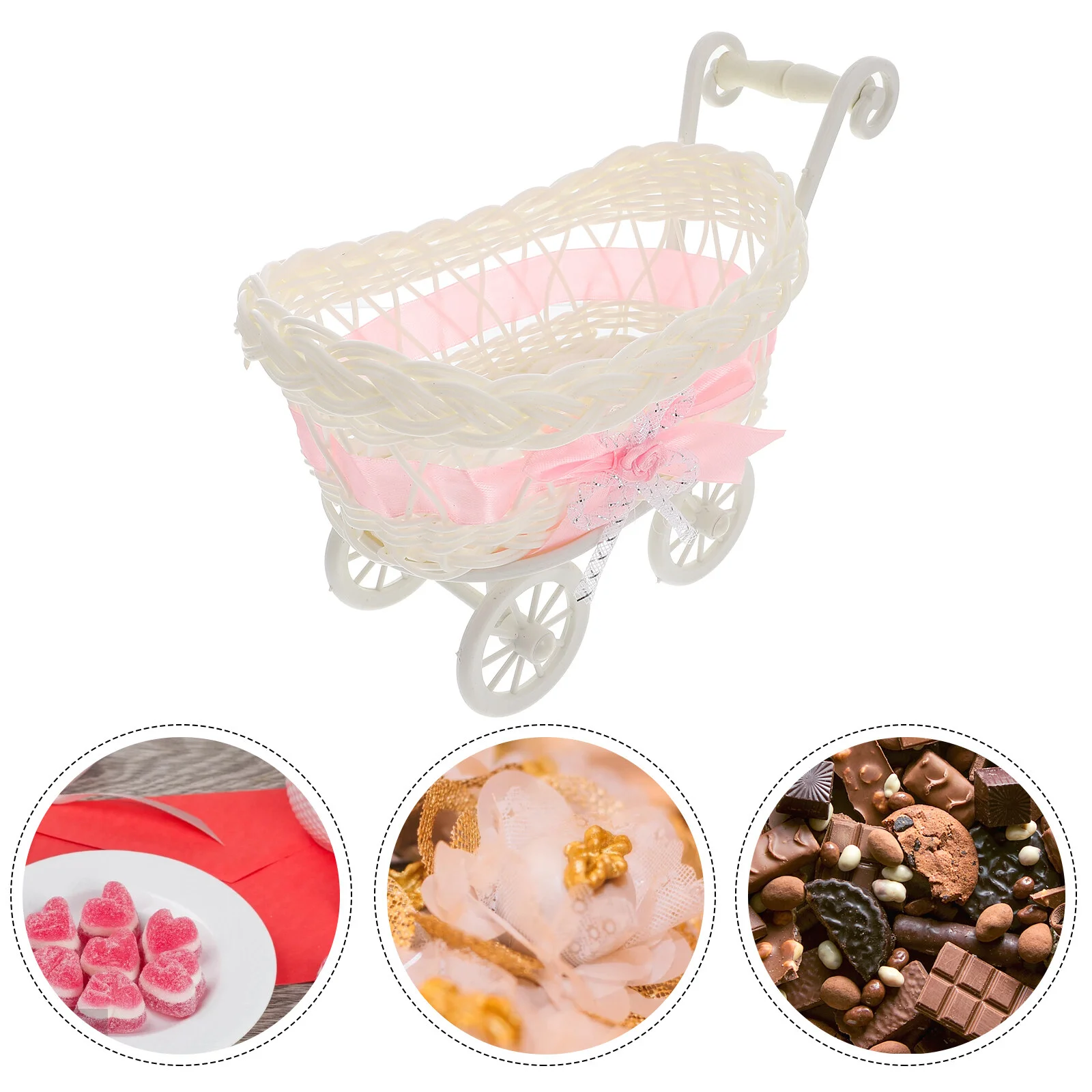 

Shopping Cart Design Storage Basket Candy Holder for Baby Shower Wedding Party