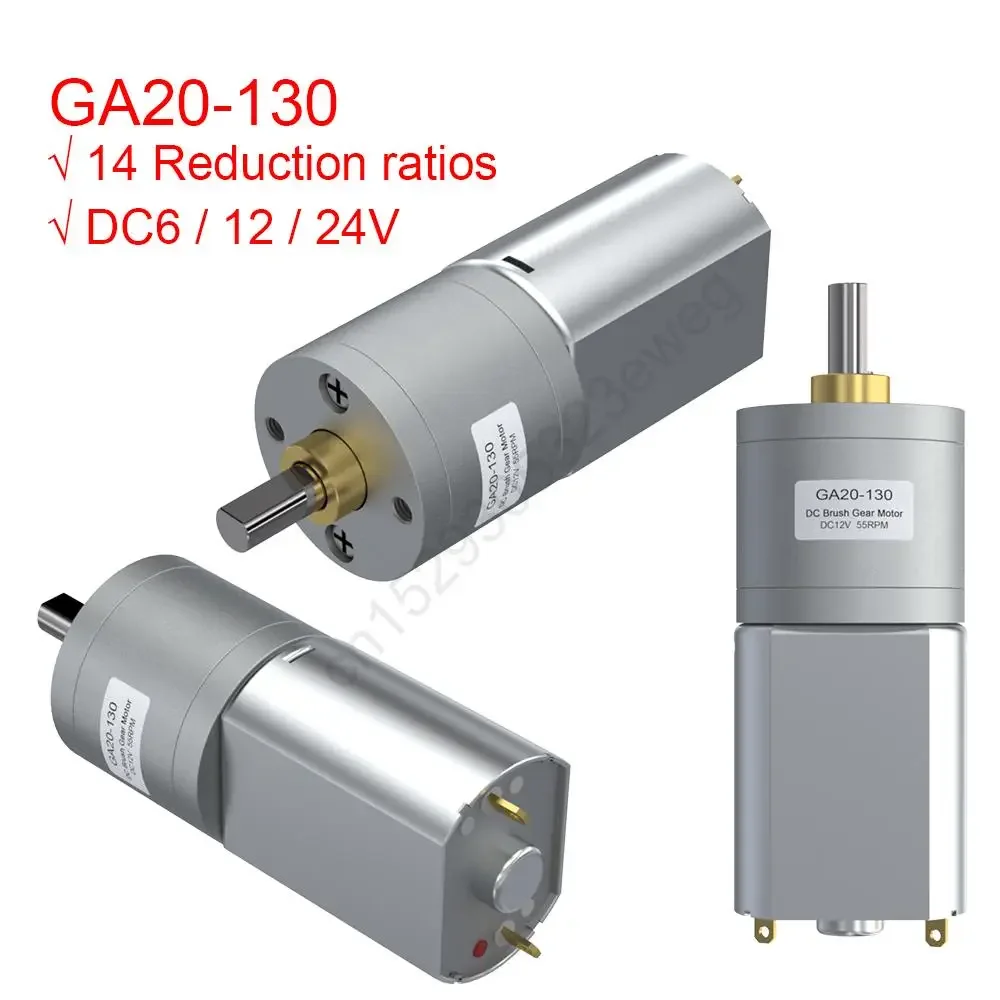 GA20 130 6 В 12 24 4 3 Вт Мини-двигатель постоянного тока с матовым редуктором 20 30 40 50 70 90 180