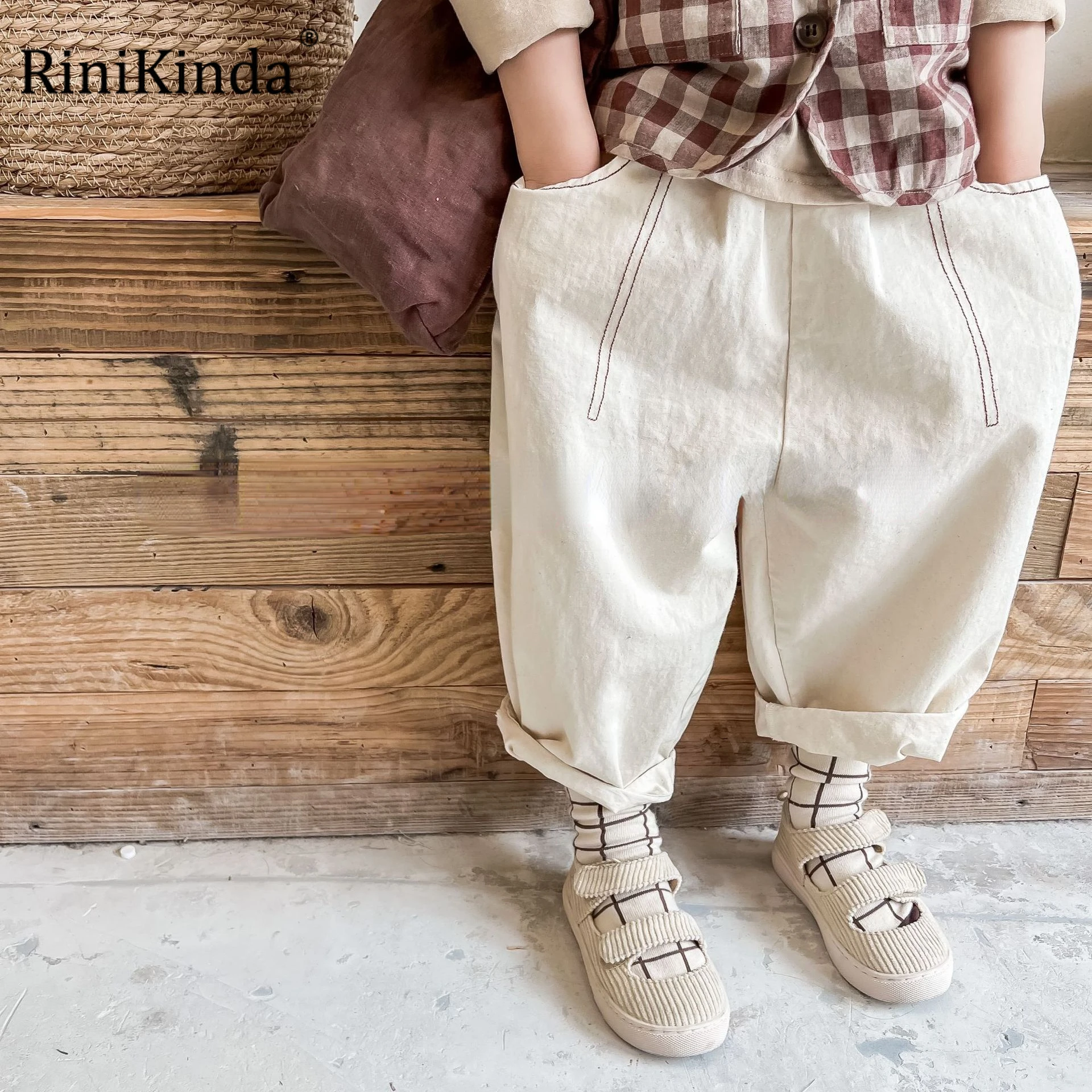 

New Girls Boys Pants 2023 Autumn Loose Pockets Harem Long Pants Casual Kids Trousers Children Clothing Unisex Clothes