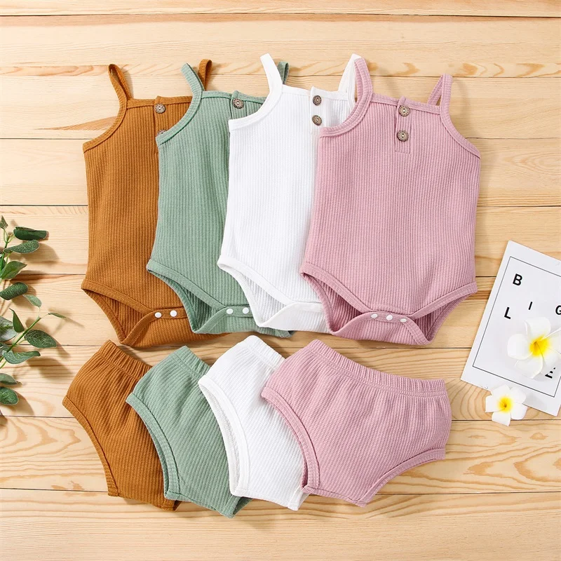 

Женское однотонное Боди без рукавов, на пуговицах, с эластичным поясом, комплект из двух предметов