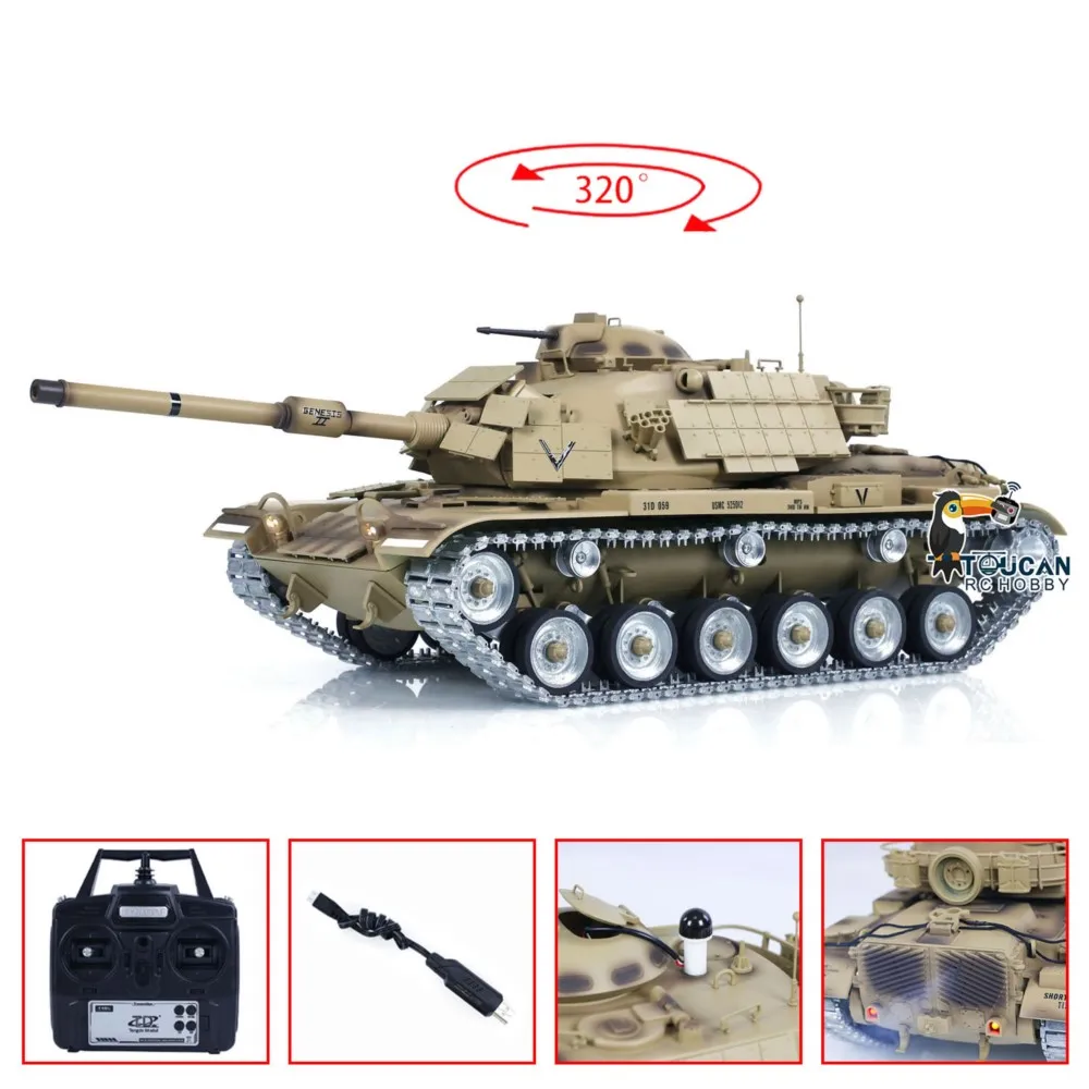 Фото Радиоуправляемый танк 1/16 TD RC Battle Tank M60A1 ERA USA, модель с металлическими колесами и гусеницами, внедорожник, подарок TH23290 №5