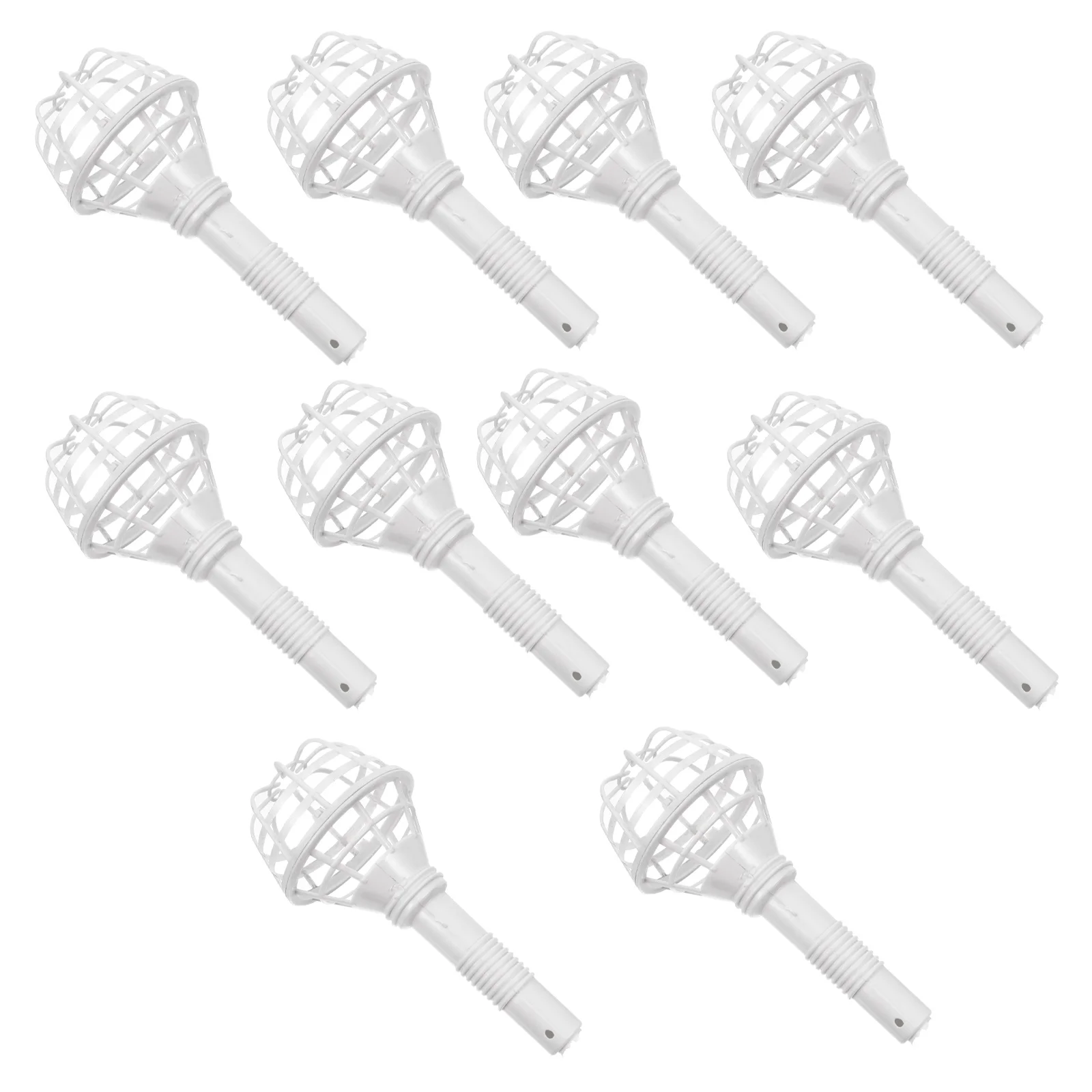 

10 Pcs Wedding Bouquet Decorate Flower DIY Handle Floral Holding Holder Supplies Supply Mud White Plastic Bride
