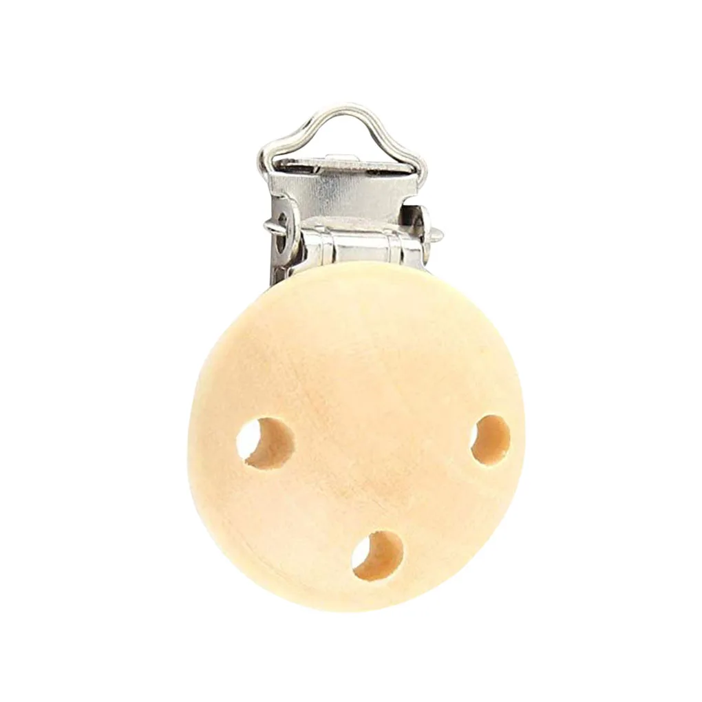 

New Portable 5PCS/Set Pacifier Clip Wood Metal Teether Holder Baby Feeding Nipple Wood Clip Infant Teething Nipple Holder