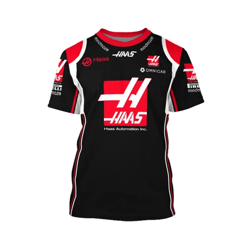 

Haas Official Website T-shirt Formula One Racing Suit Team Uniform Men and Women Breathable Tees Oversized
