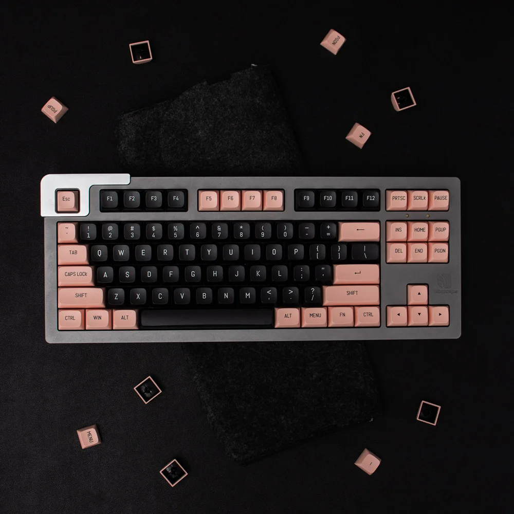 

150 Key Personalized Minimalist PBT Keycap For MX Switch Mechanical Keyboard Two-color Molding MSA Height Pink Black Keycaps