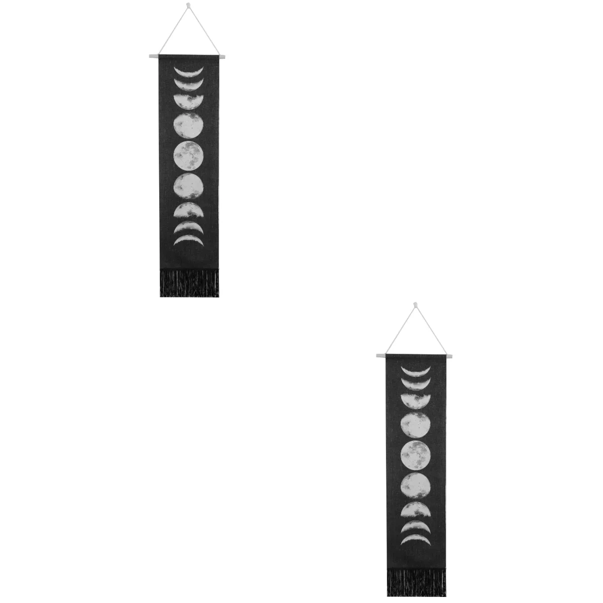 

2pcs Lunar Eclipse Tapestry Wall Hanging Adornment Multi-function Craft Ornament Home Decor (Black)