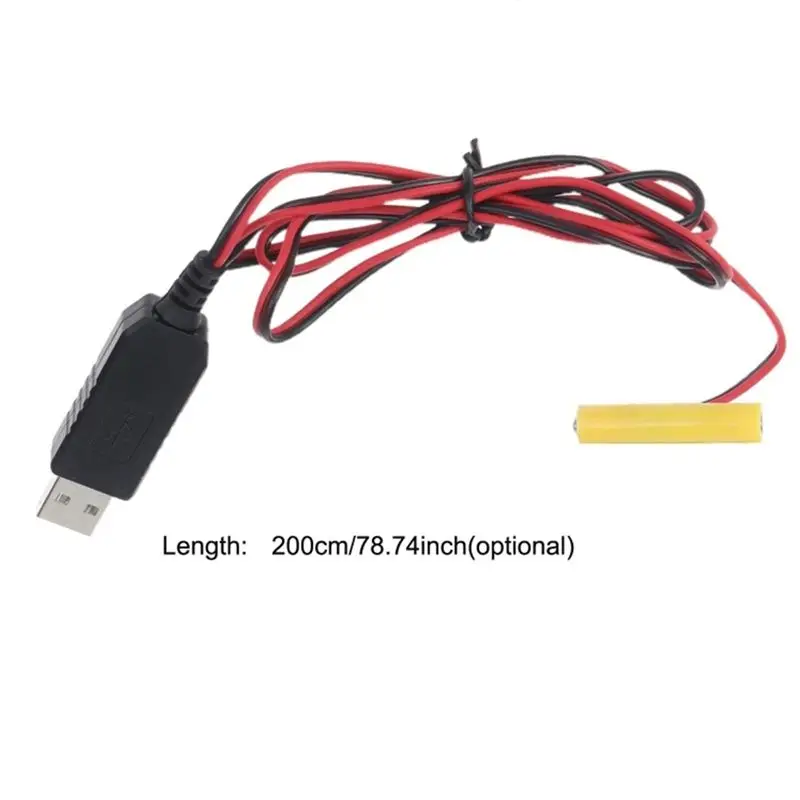 Фото Кабель-имитатор батареи DT51 3X USB 5В на 3В LR03 для AAA, 2м, для пультов ДУ, радиоустройств, светодиодных фонарей, кабель пита №1