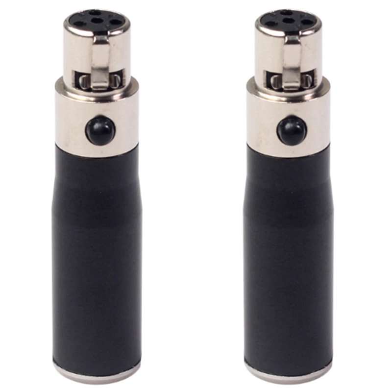 

2X XLR Mini 3 Pin Male to 4 Pin Female Audio Adapter Plug Connector Hi-Fi Signal Converter Adapter for Mic Speaker