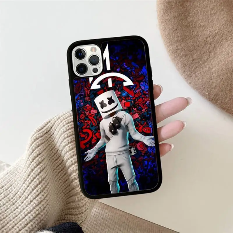 Marshmellowes Phone Case Silicone PC+TPU Case for iPhone 11 12 13 Pro Max 8 7 6 Plus X SE XR Hard Fundas
