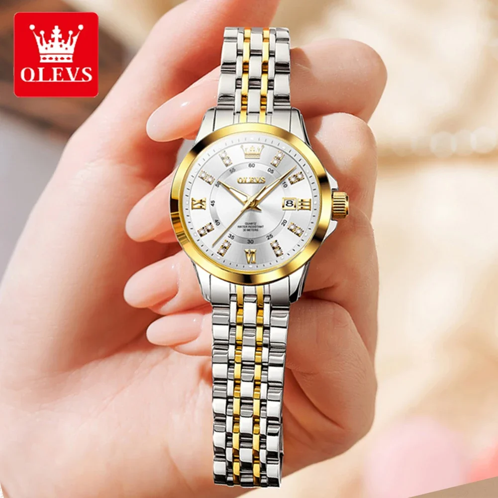 OLEVS элегантные часы для женщин лучший бренд класса люкс модные стальные
