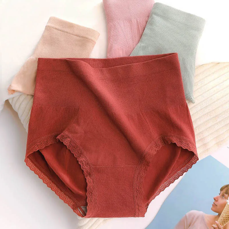 

Plus Size Briefs Seamless Cotton Panties Antibacterial Underwear Women's Lingerie Breathable Underpants Female Intimates