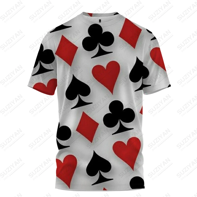 

Summer New Men's T-shirt Fashion Casual Playing Card T-shirt 3D Printed Spades A T-shirt Men's Large High Quality Short Sleeve