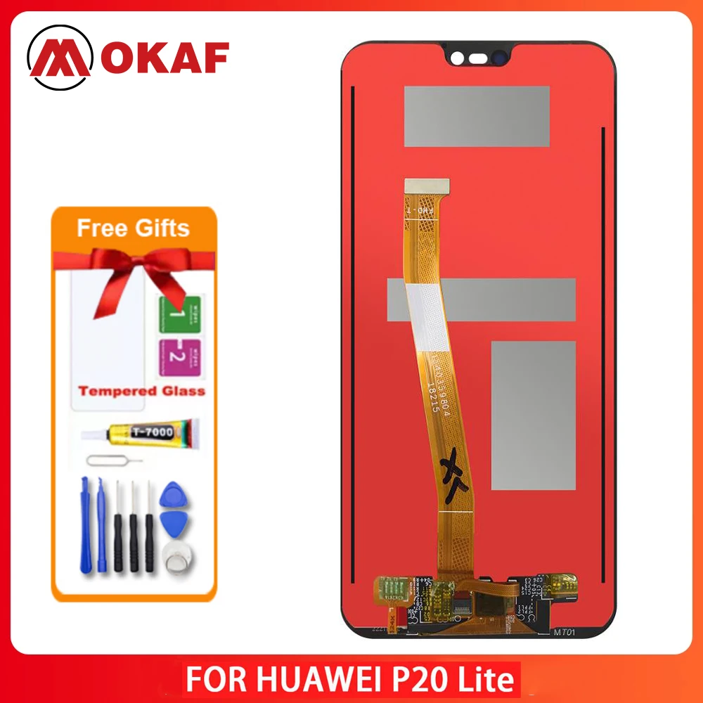

OKANFU новый оригинальный для HUAWEI P20 Lite ЖК сенсорный экран Замена ЖК P20 Lite ane-lx3 nova 3e