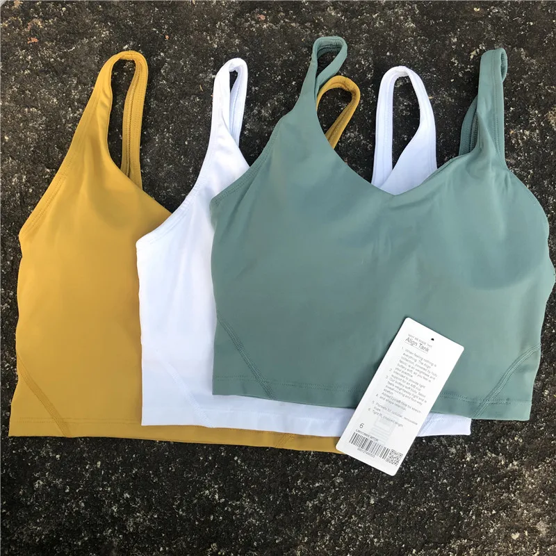 Solid Color Soft U-back Fitness Bra Comprehensive Training Jogging Gym Sports Yoga Underwear Luluwomen Tight Tank Top Chest Pad