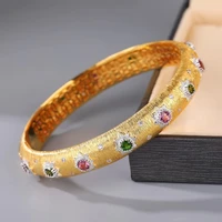csj natural diopside and rhodolite garnet bangle sterling 925 silver new style for women party birthday jewelry gift
