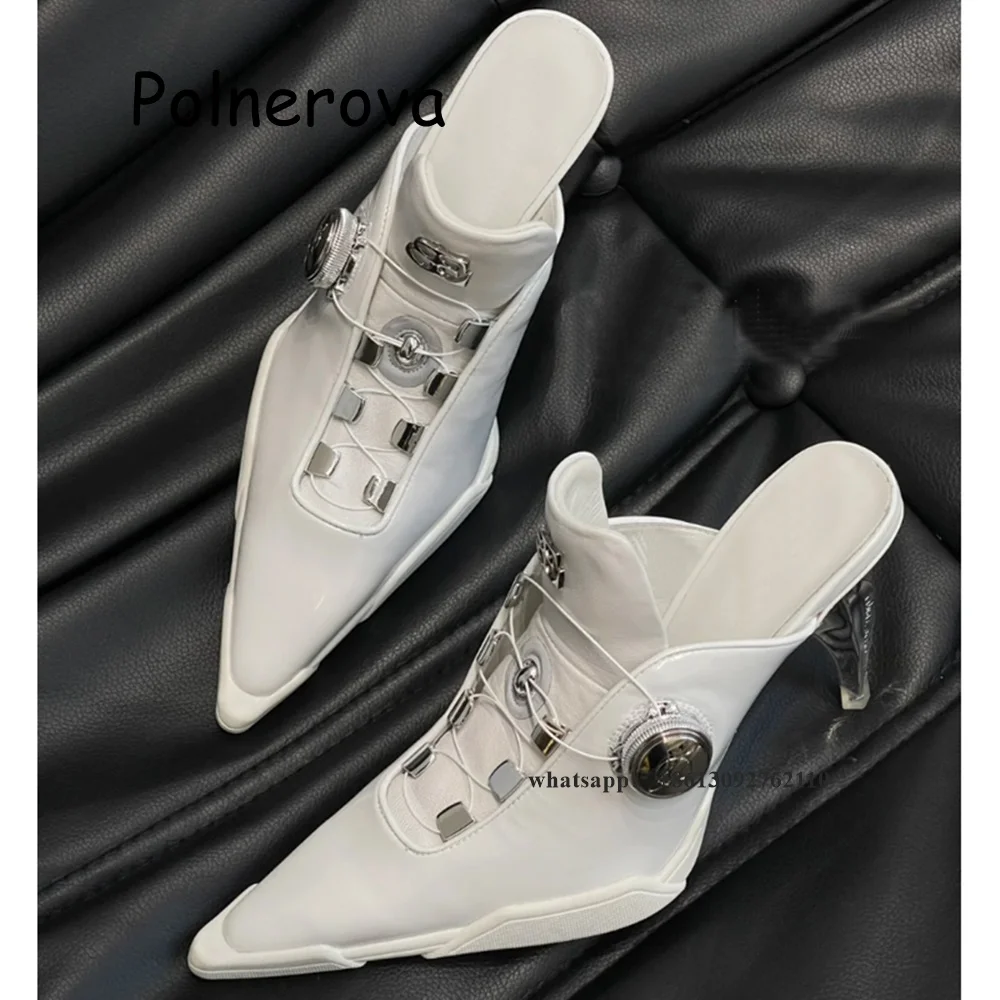 Туфли женские с острым носком перекрестная шнуровка металлическая пряжка