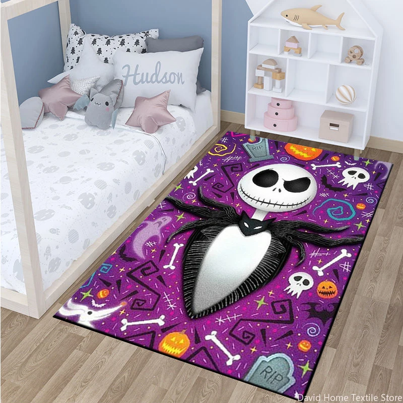 Декоративный коврик с рисунком черепа Джека на Хэллоуин для детей напольный мат
