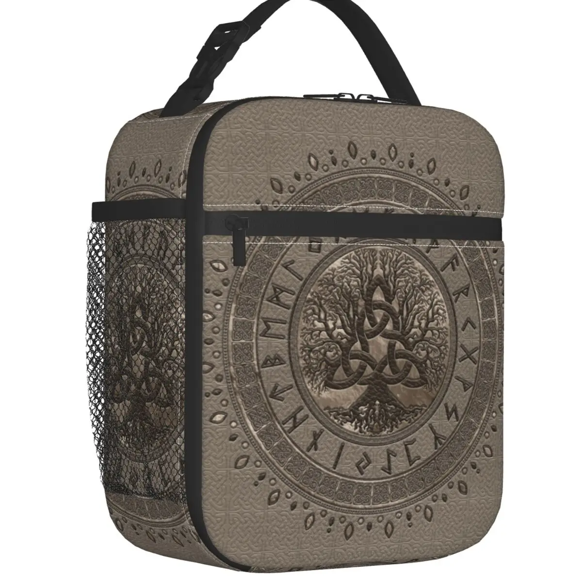 Tree Of Life With Triquetra Insulated Lunch Bags for Women Viking Norse Yggdrasil Resuable Cooler Thermal Food Lunch Box School