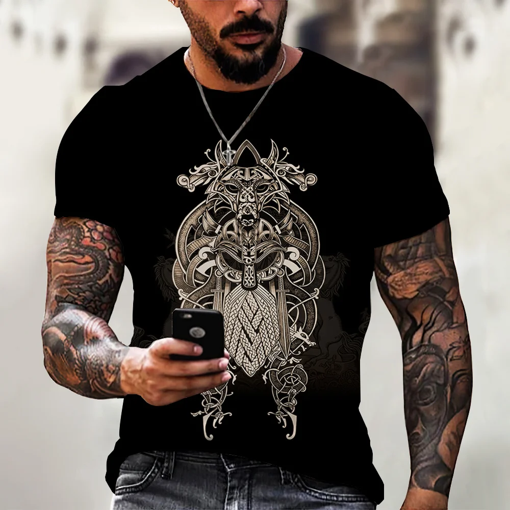 

T-shirt For Men O Neck Oversized Men Tshirt Vintage Fashion Short Sleeve Tops Casual Streetwear Harajuku Men Clothing