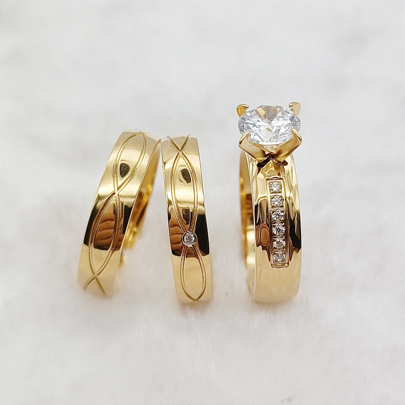 

Классические Свадебные Кольца обещания для влюбленных пар 18k позолоченное ювелирное изделие cz бриллиантовое обручальное кольцо