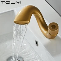 tolm chrome basin faucet waterfull single handle hole gold faucet basin taps deck vintage wash hot and cold mixer tap crane
