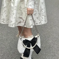 mbti bow knot casual shoulder bag 2022 summer fashion lady bolso canvas tote bags for women with free shipping