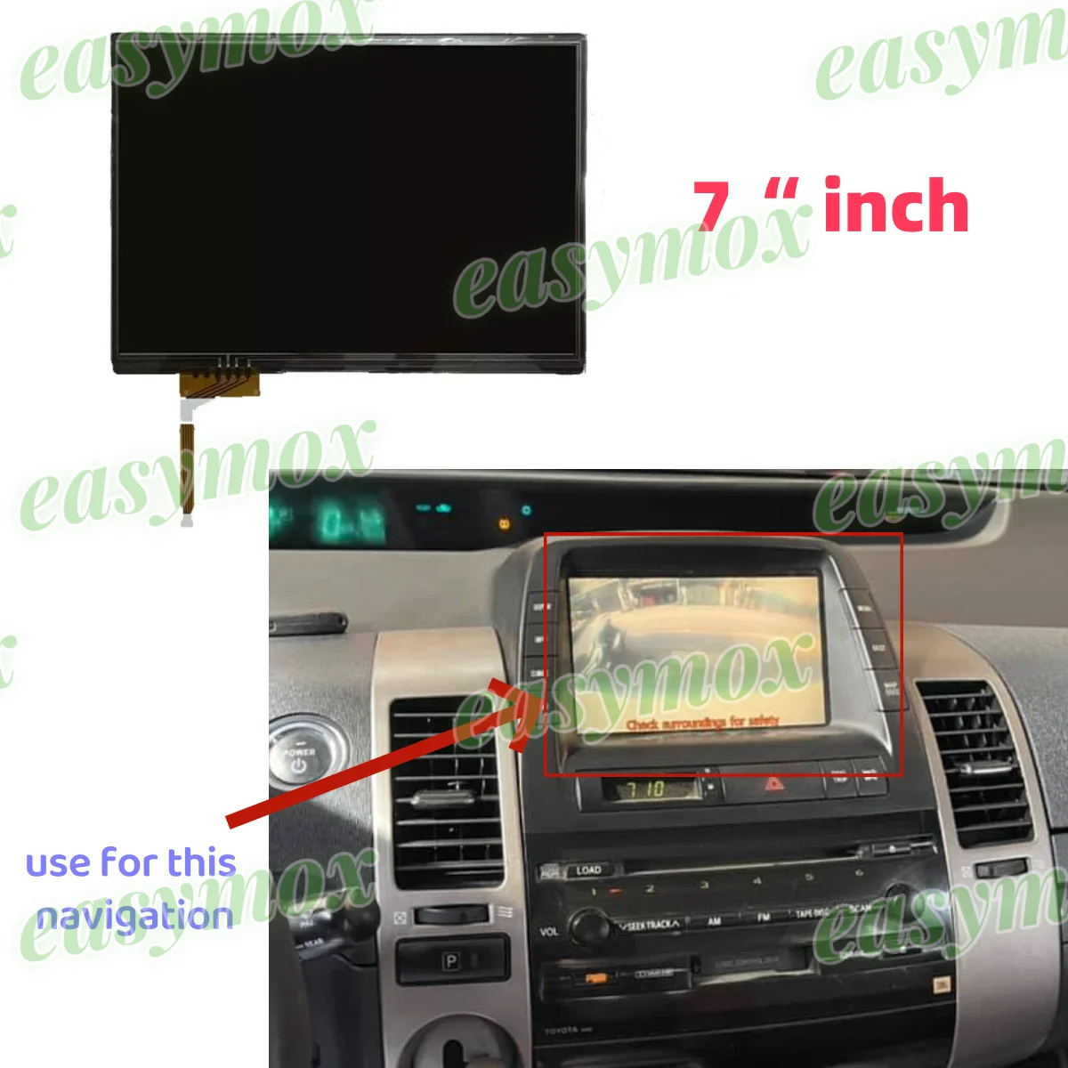 Фото Сенсорный экран ЖК-дисплея для Toyota Prius 2004-2009 годов, гибридная навигация, информационный радиоэкран, 7-дюймовый LTA070B511F №2