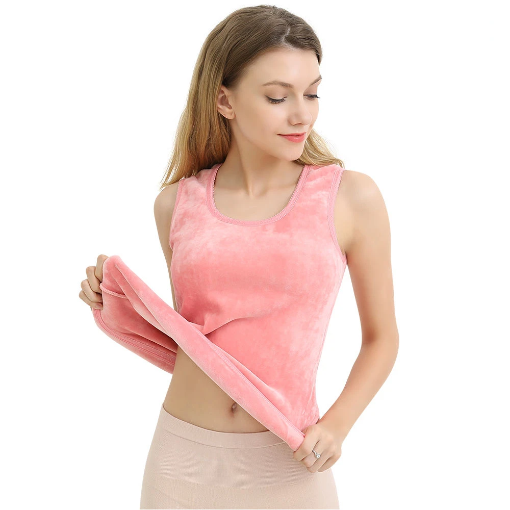 

Women's Thermal Vest Plus Velvet Thick Thermal Underwear Waistcoat Sleeveless Top Wear A Close-fitting Bottoming Shirt