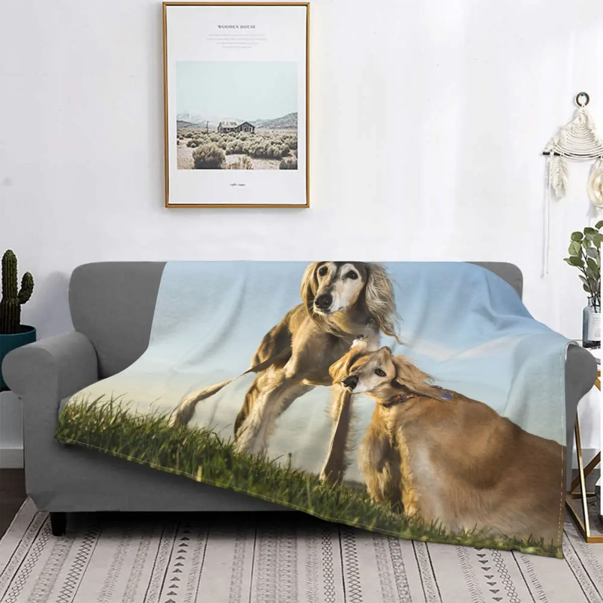 

Saluki Brothers - Flannel Blankets, Fun Gifts for Animal and Dog Lovers, Blankets for Home, Hotels and Sofas 1