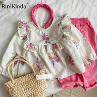 rinikinda 2022 autumn new kids blouse fashion girls shirt korean style chidlren tops children cotton cute shirts kids clothes