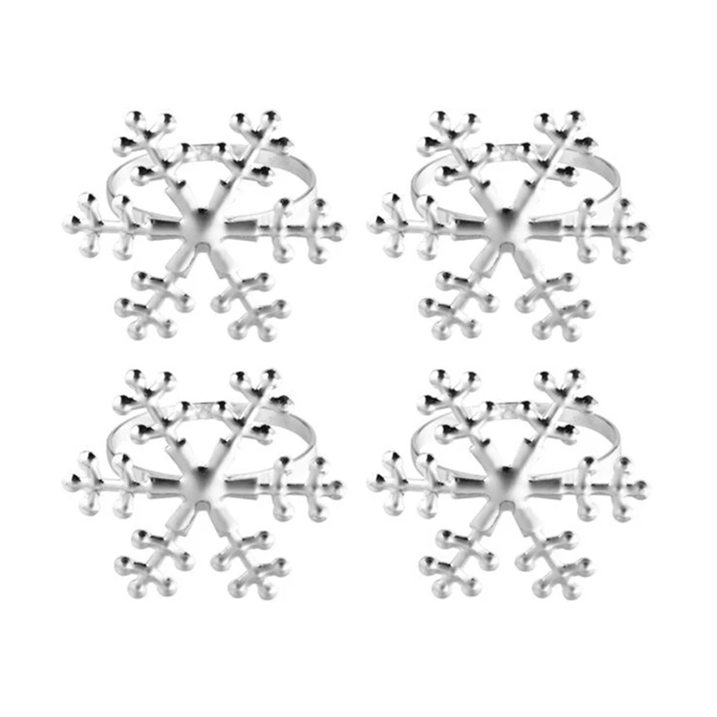 

Рождественские кольца для салфеток в форме снежинки, держатели для салфеток, домашнее кольцо для салфеток, рождественские украшения
