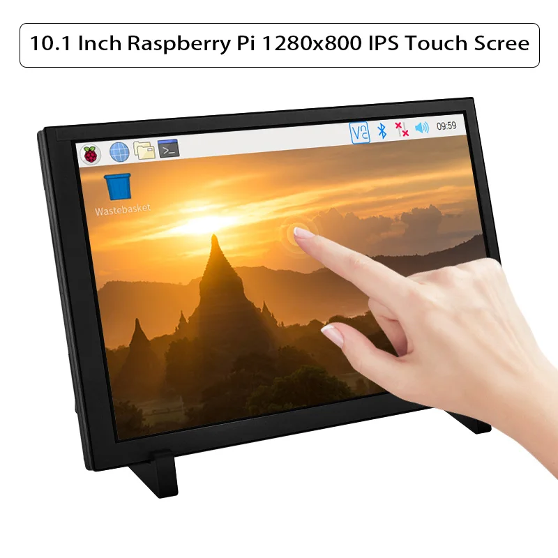 

10,1 дюймовый сенсорный экран Raspberry Pi 1280x80 0 IPS HDMI-совместимый емкостный монитор с держателем чехла для Raspberry Pi 4B 3B