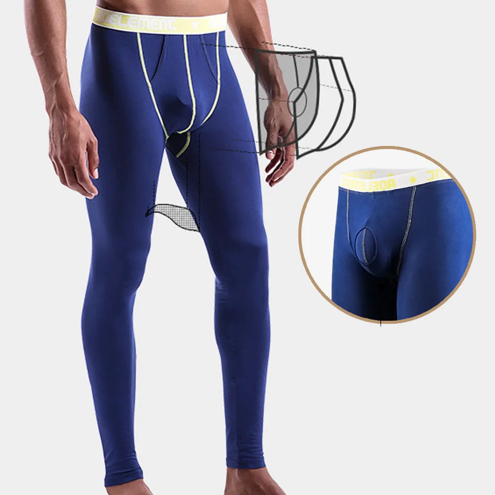 Men Thermal Underwears Men's modal Long Johns Tight-Fitting Leggings Autumn Winter Sexy Penis Scrotum Separation Men Warm Pants