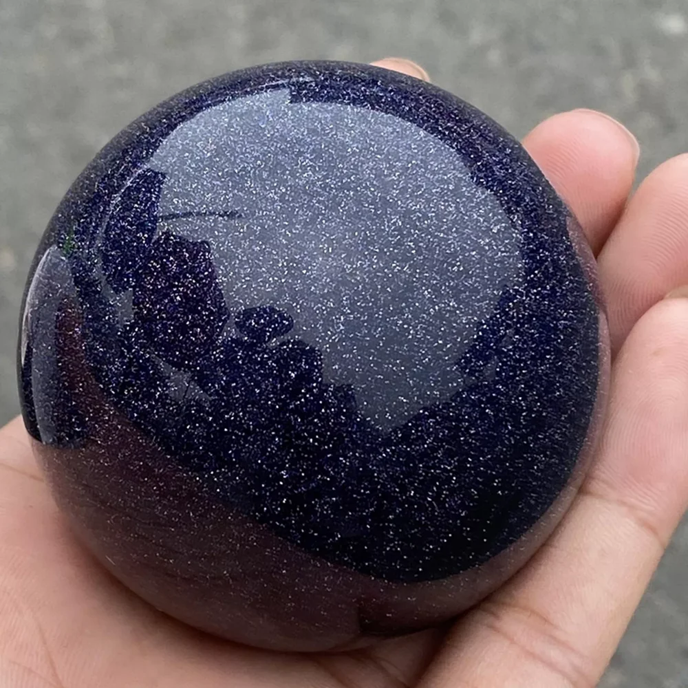 Натуральный кристалл кварца синий песок золотой шар кварцевый хрустальный