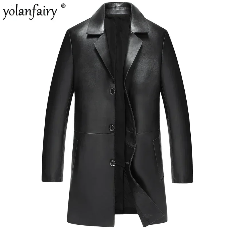 Новинка 2023 пальто из натуральной кожи мужская куртка овчины Мужская ветровка