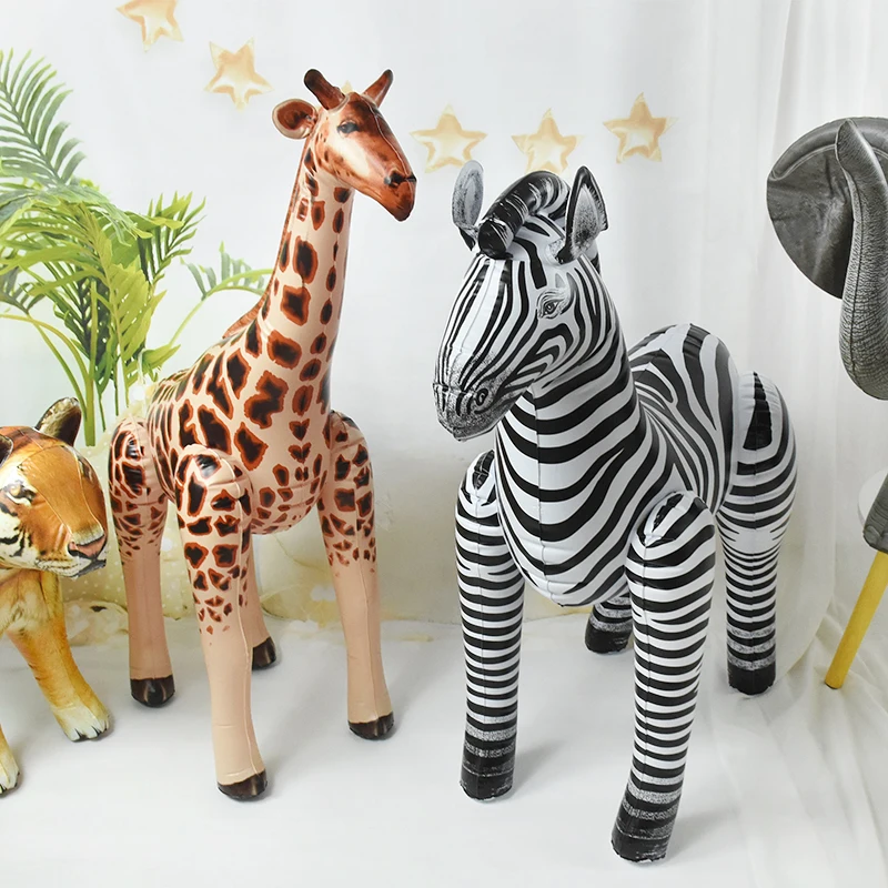 

1pc Large Simulation Jungle Animal Inflatable Ballon Birthday Party Decoration Giraffe Zebra Elephant Model Balloons Baby Shower