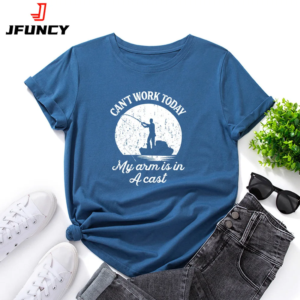 JFUNCY  Funny Letter Printed Woman T-shirts Fashion Short Sleeve Tee Shirts 2022 Summer Tops Women's Tshirt Clothing