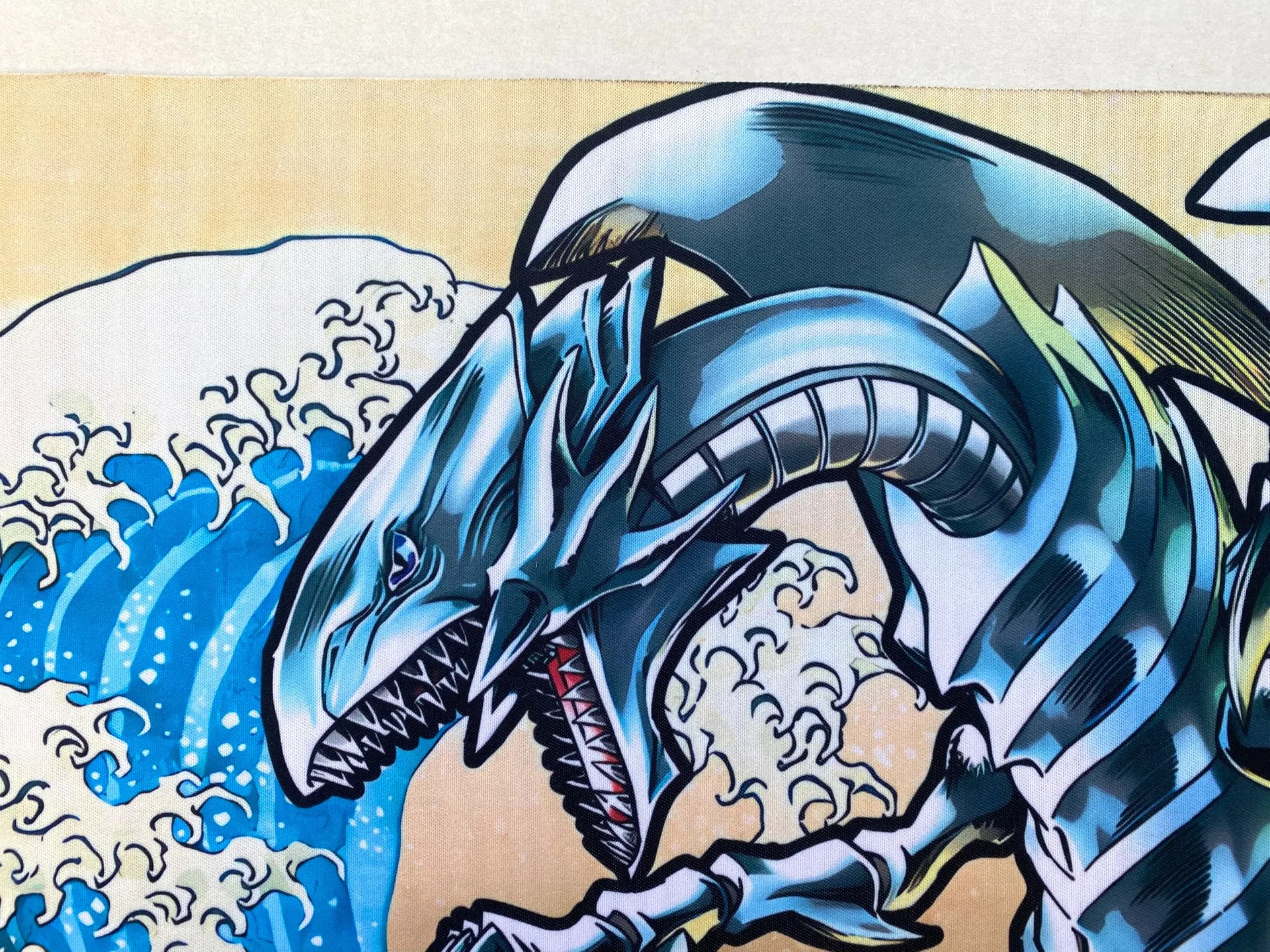 Фото Yugioh QCSER Ukiyo-e Blue-Eyes White Dragon Yu-Gi-Oh! TCG OCG Коллекционные карточные игры Коврик Duel Plate Резиновый коврик для карт Коврик для мыши №4