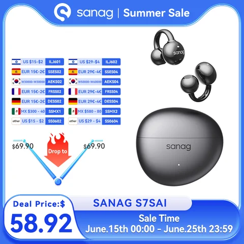 Sanag S7S AI Беспроводные открытые наушники