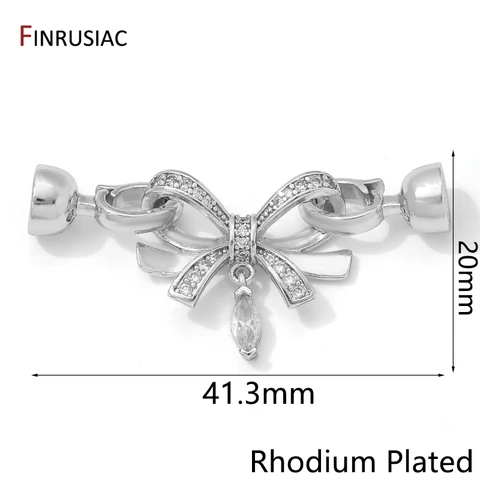 Застежки "Бантик с фианитами" FINRUSIAC латунь золото 14K